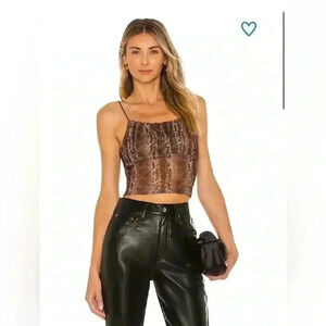 SUPERDOWN mesh cami snake top